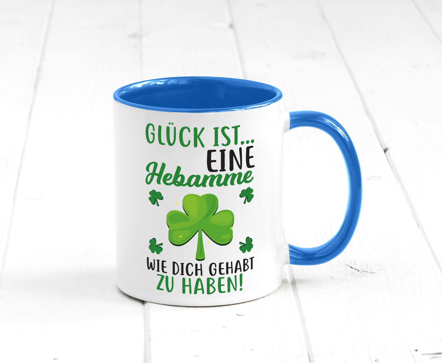 Hebamme Dankeschön | Dankes Tasse Kleeblätter Glück Humor Geschenkidee