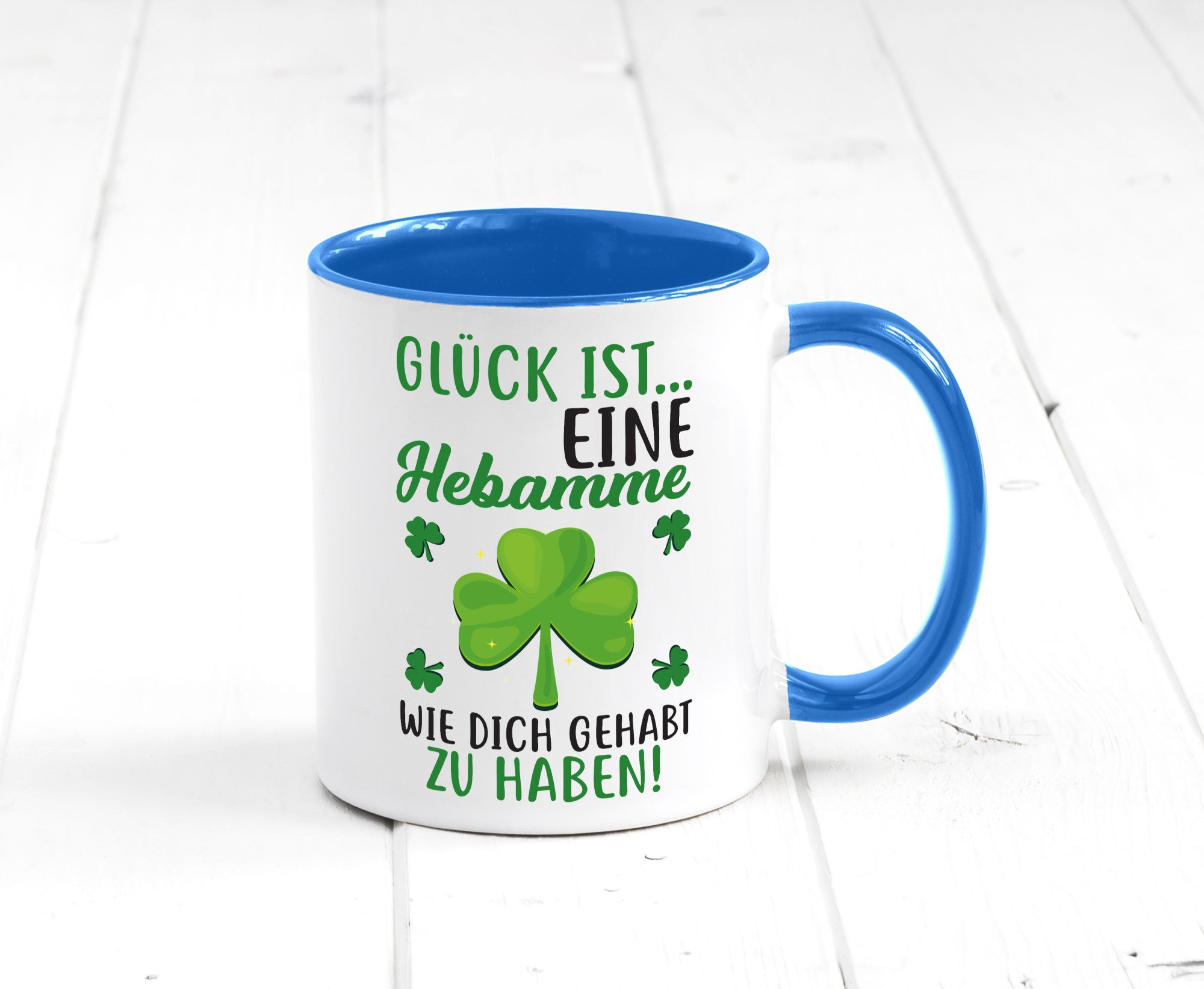 Hebamme Dankeschön | Dankes Tasse Kleeblätter Glück Humor Geschenkidee