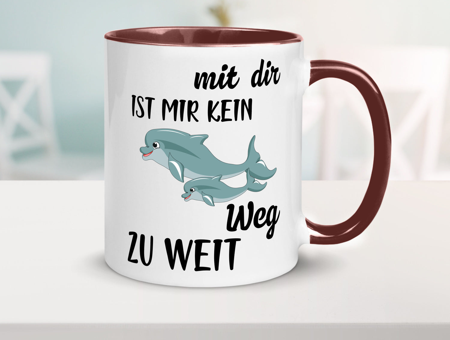 Mir dir ist kein weg zu weit | Delphin Beste Freunde Humor Geschenkidee Tasse
