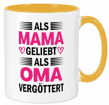 Als oma Vergöttert | Muttertag mama Großmutter Humor Familie Geschenkidee Tasse