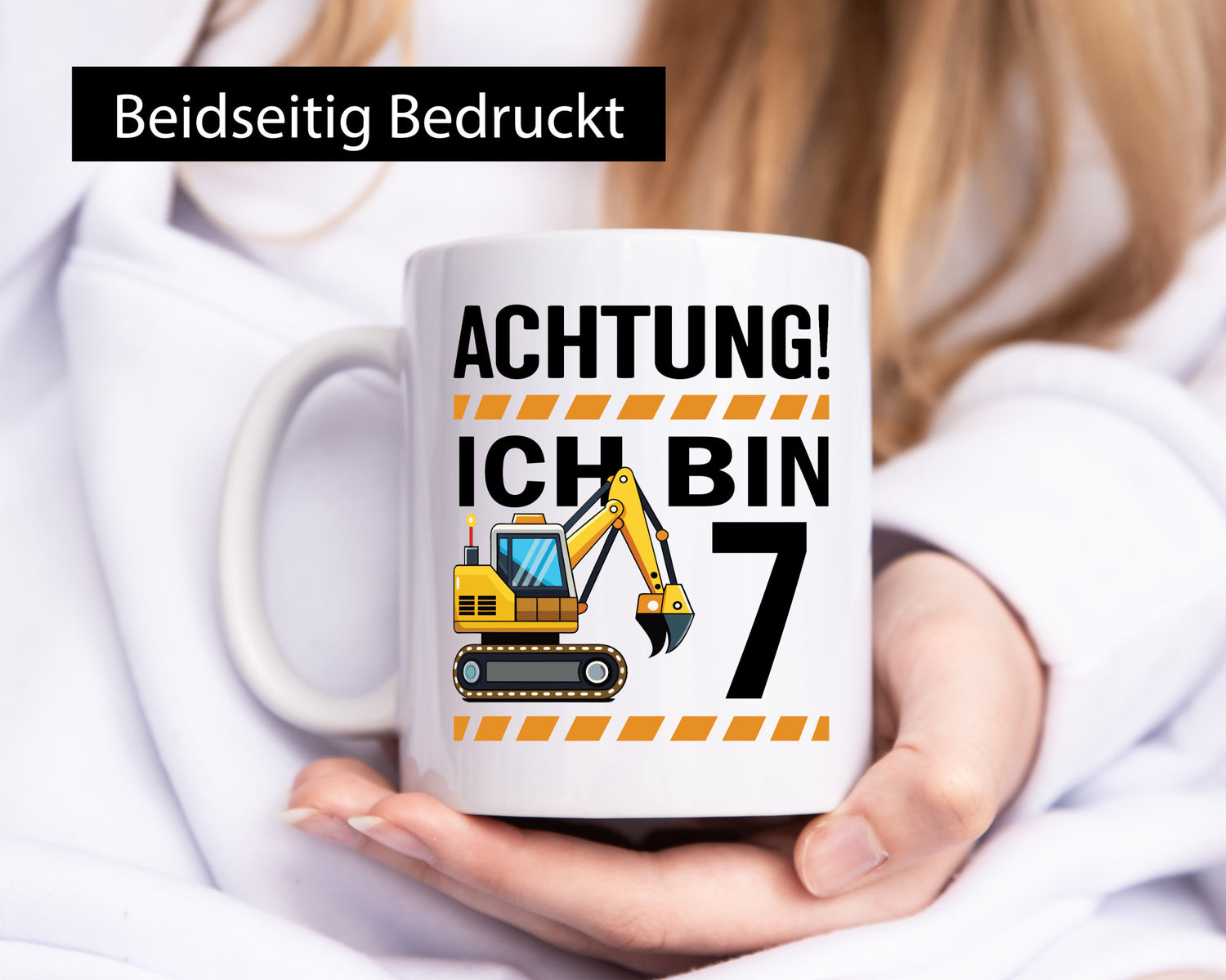 7 Geburtstag Ich bin | Bagger Junge lustiger Spruch Geschenk Geschenkidee Tasse