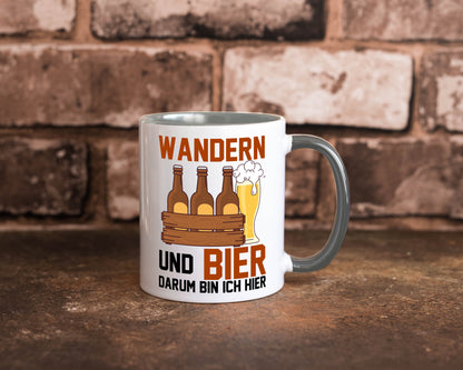 Wandern und Bier darum bin ich hier | Bierkasten lustiger Spruch Geschenk Humor