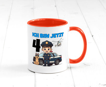 4. Geburtstag | 4 Jahre Polizei Kind Polizeiauto Humor Geschenkidee Tasse
