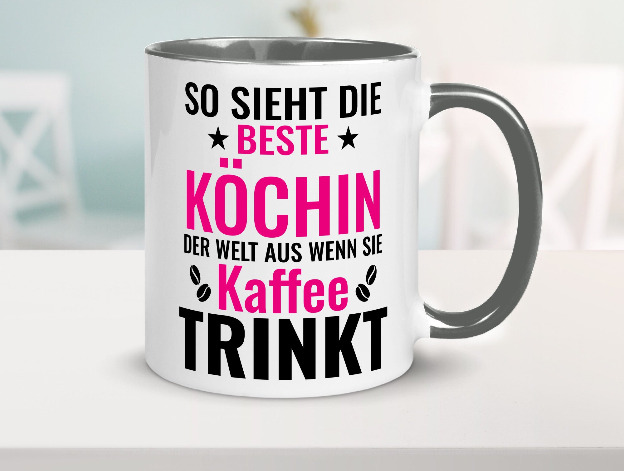 Kaffee trinkt: Köchin | Chefköchin Chefkoch Humor Arbeit Kollegen Büro