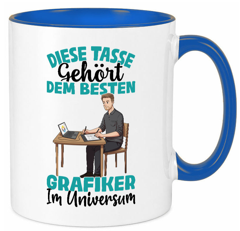 Im Universum: Grafiker | Grafik Design lustiger Spruch Geschenk Humor Tasse
