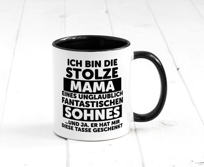 Stolze Mama | Fantastischer Sohn Beste Humor Familie Geschenkidee Tasse
