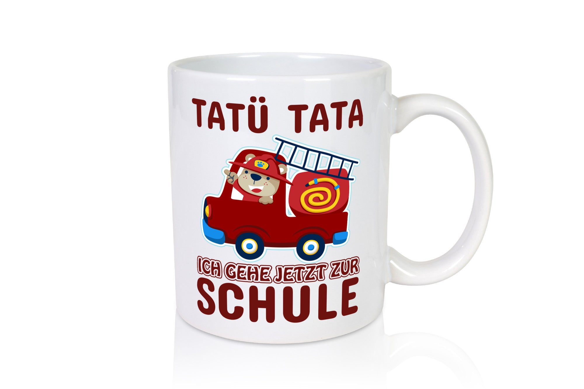 Bär in Feuerwehrauto | Tatü Tata Einschulung Tasse Humor Geschenkidee
