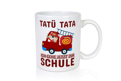 Bär in Feuerwehrauto | Tatü Tata Einschulung Tasse Humor Geschenkidee