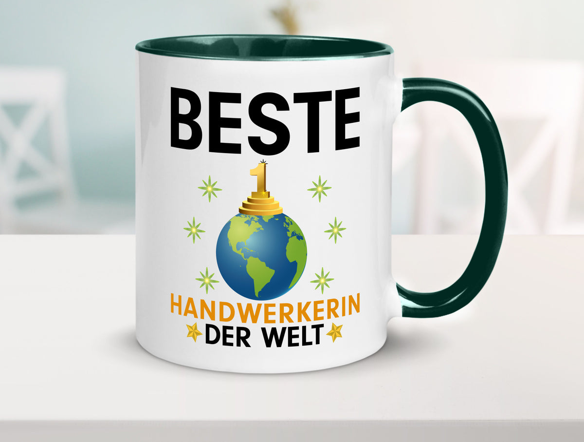 Welt Beste Handwerkerin | Handwerkerinnen lustiger Spruch Geschenk Humor Tasse