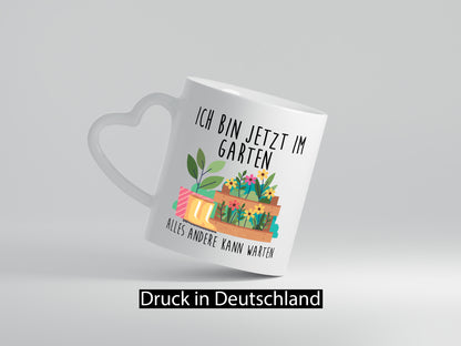 Ich bin im Garten alles andere kann warten | Gärtner lustiger Spruch Geschenk