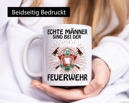 Echte Männer | Feuerwehr Brand Löschen Flammen Geschenkidee Humor Tasse