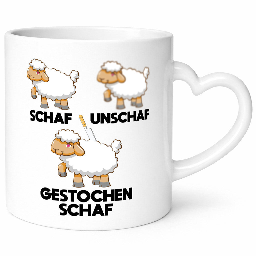 Schaf - Unschaf gestochen | Schafe lustig Humor Geschenkidee Geschenk Tasse