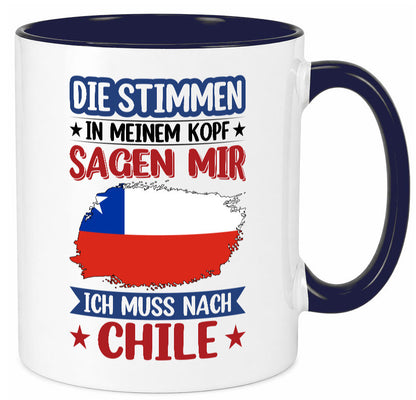 Chile | Urlaub Stimmen in meinem Kopf Traumland Geschenkidee Humor Tasse