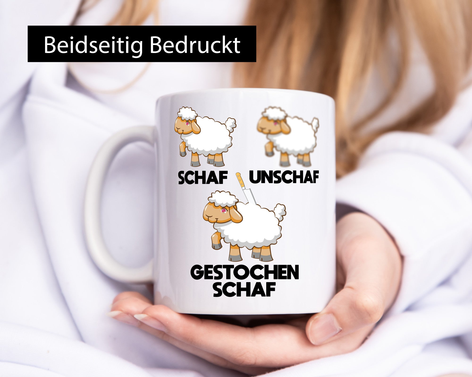 Schaf - Unschaf gestochen | Schafe lustig Humor Geschenkidee Geschenk Tasse