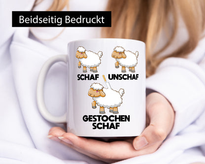 Schaf - Unschaf gestochen | Schafe lustig Humor Geschenkidee Geschenk Tasse