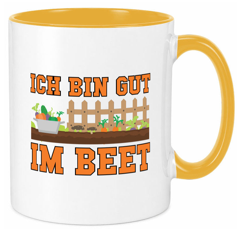 Gut im Beet | Gärtnern Pflanzen Zaun Gemüse Geschenk Humor Geschenkidee Tasse