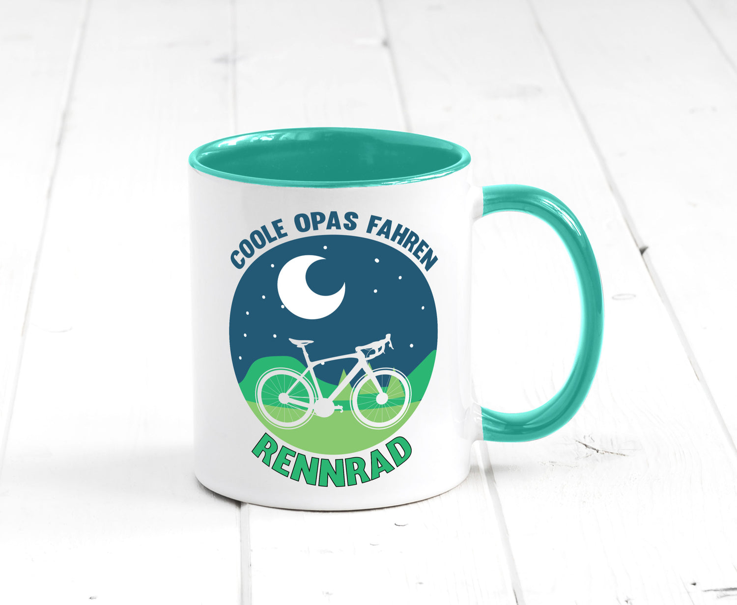 Coole Opas fahren Rennrad | Mond Landschaft Geschenk Familie Geschenkidee