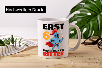 6. Geburtstag | 6 Jahre und schon ein Ritter lustige Geschenkidee Geschenk Tasse