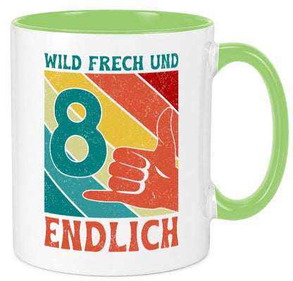 8. Geburtstag | 8 Jahre Wild und Frech Humor Geschenkidee Tasse