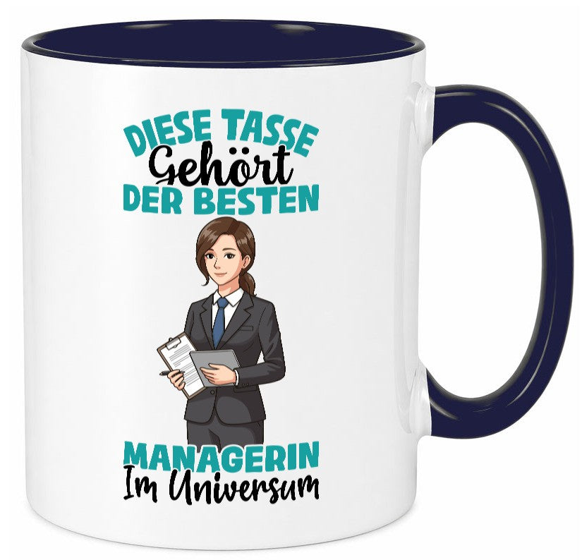 Im Universum: Managerin | Management Geschenkidee Humor Tasse