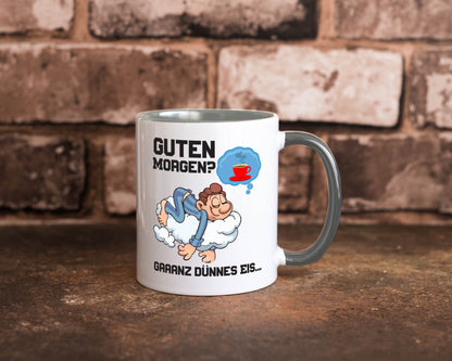 Ganz dünnes Eis | Morgenmuffel Tasse Kaffeetrinker Geschenkidee Humor