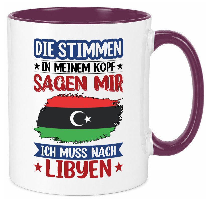 Libyen | Urlaub Stimmen in meinem Kopf Traumland Geschenkidee Humor Tasse