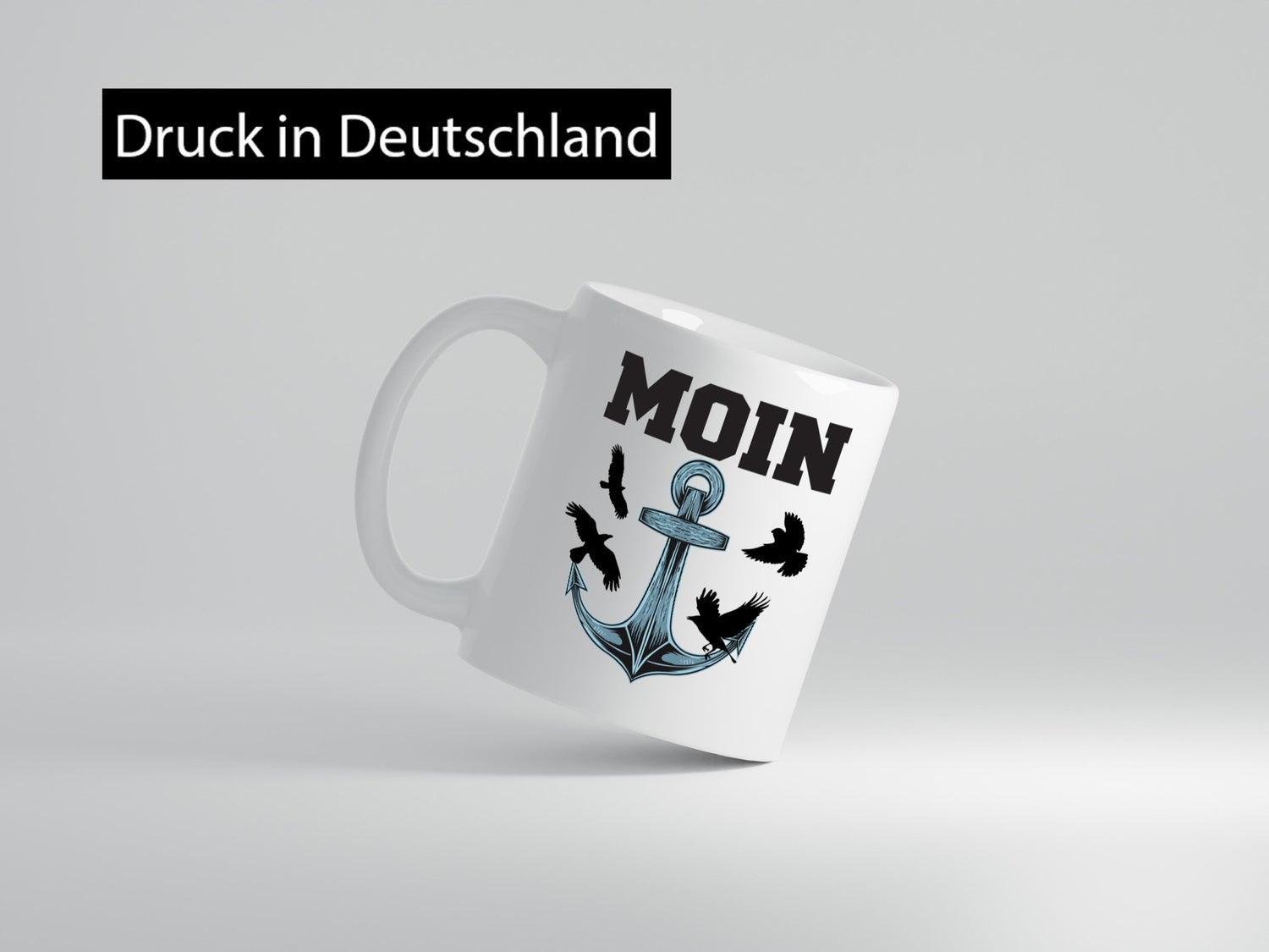 Moin | Norddeutscher Tasse Nordlicht Anker Motiv lustig Humor Geschenkidee