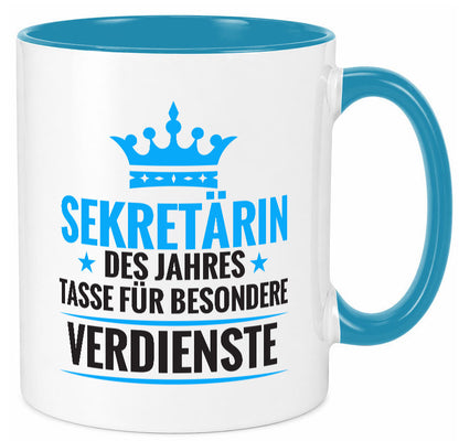 Besonderer Verdienst: Sekretärin | Büro Humor Arbeit Kollegen Geschenkidee Tasse