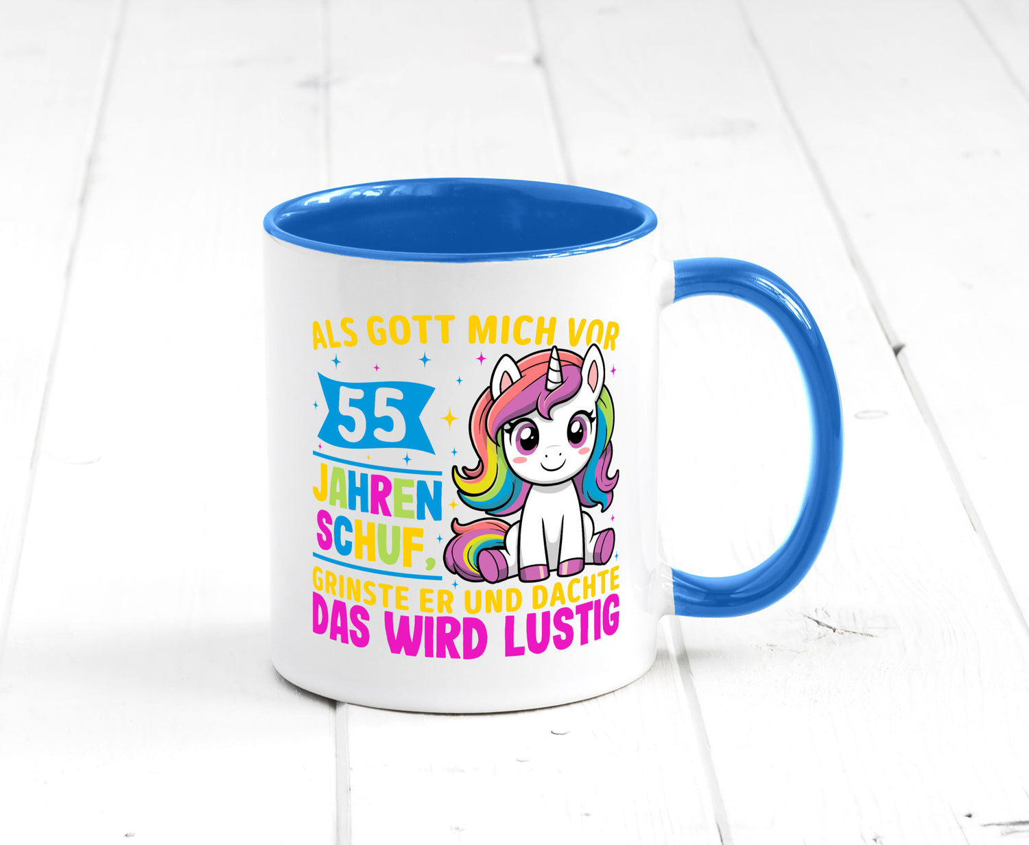 55. Geburtstag | Als Gott mich schuf 40 Jahre v2 lustiger Spruch Geschenk