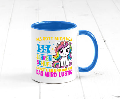 55. Geburtstag | Als Gott mich schuf 40 Jahre v2 lustiger Spruch Geschenk