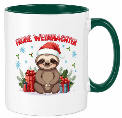 Frohe Weihnachten | Faultier Humor Tierliebhaber Geschenkidee Tasse