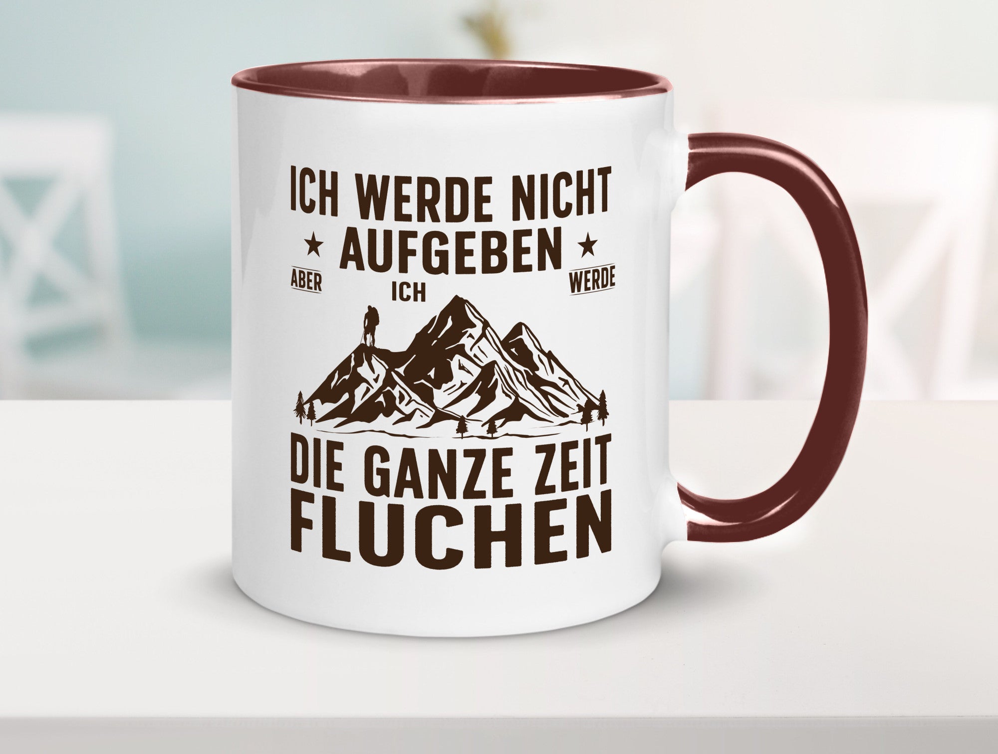 Nicht aufgeben, fluchen | Berge Wanderer v2 Humor Geschenkidee Tasse
