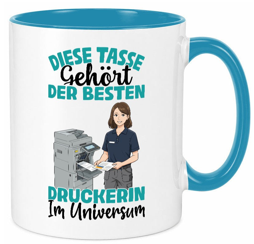 Im Universum: Druckerin | Druckerei Print Medien Geschenk Humor Geschenkidee Tasse