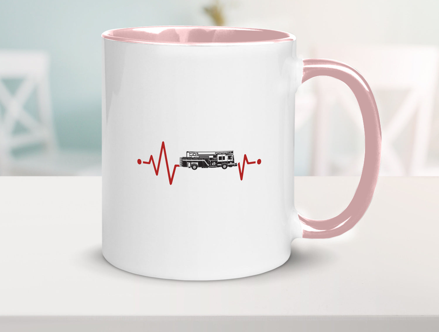 Herzschlag | Feuerwehrfahrzeug Feuerwehr Humor Geschenkidee Tasse