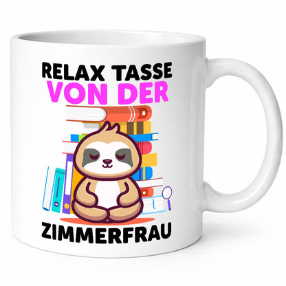 Relax Tasse: Zimmerfrau| Holzbau | Handwerkerin Geschenk Humor Geschenkidee