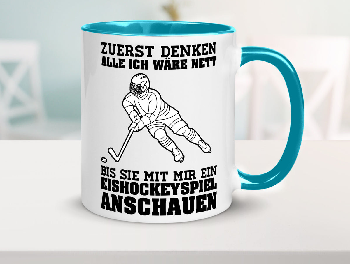 Eishockeyspiel | Eishockeyfan Tasse Eishockeyspieler Humor Geschenkidee