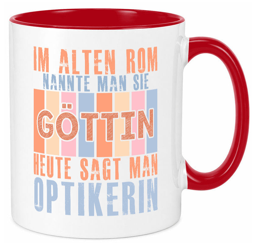 Heute sagt man: Optikerin | Augenoptik lustig Humor Geschenkidee Geschenk Tasse