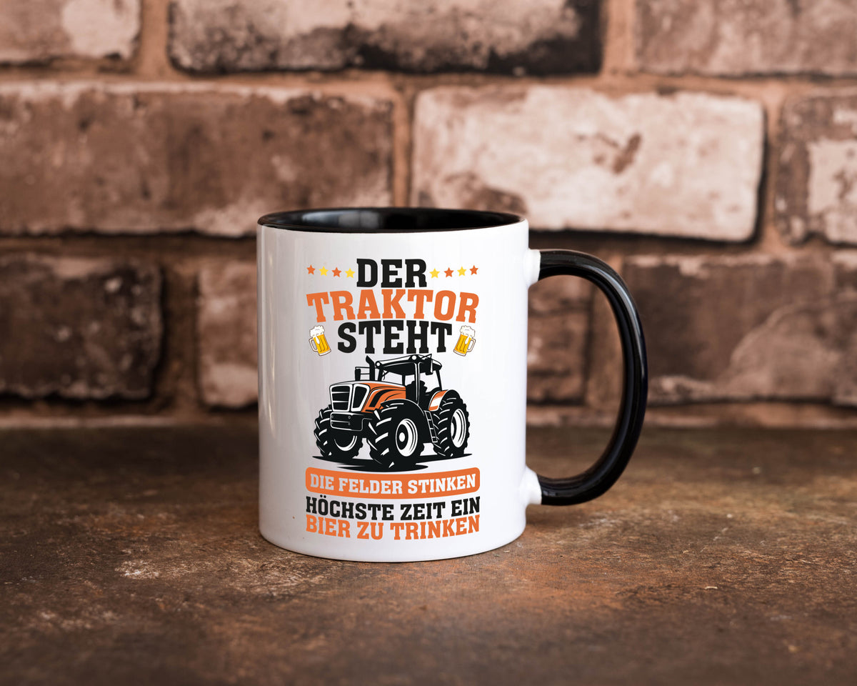 Der traktor steht | Felder Stinken Bier trinken Bauer lustiger Spruch Geschenk Tasse