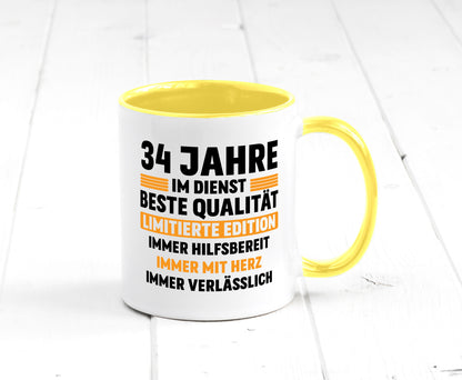 34 Jahre im Dienst | Jubiläum Arbeit v2 Humor Kollegen Büro Geschenkidee Tasse