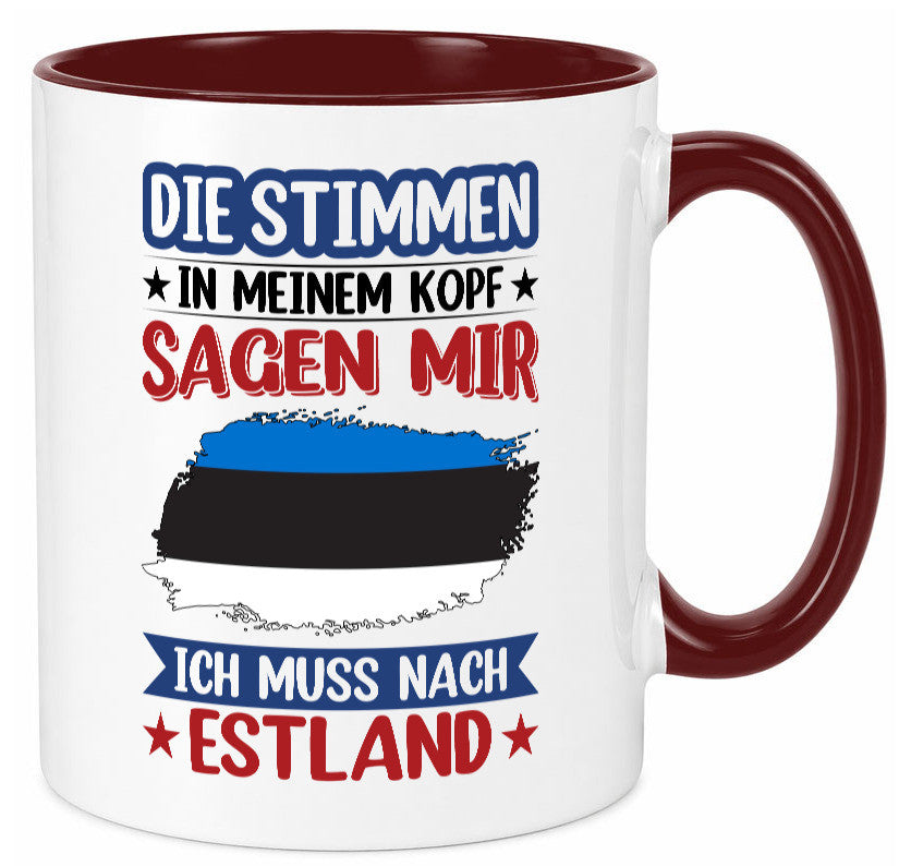 Estland | Urlaub Stimmen in meinem Kopf Traumland Geschenkidee Humor Tasse