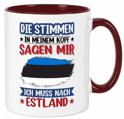 Estland | Urlaub Stimmen in meinem Kopf Traumland Geschenkidee Humor Tasse