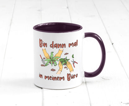 Bin im Büro | Gartenarbeit Pflanzen Humor Witz Geschenkidee Arbeit Kollegen