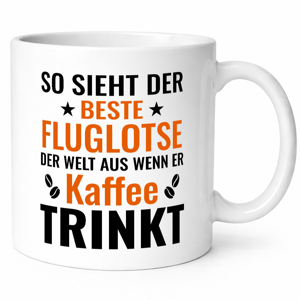 Kaffee trinkt: Fluglotse | Flugverkehr Flughafen lustiger Spruch Geschenk Humor