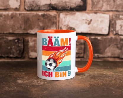 9. Geburtstag | Bääm ich bin 9 Fußball Geschenkidee Humor Tasse