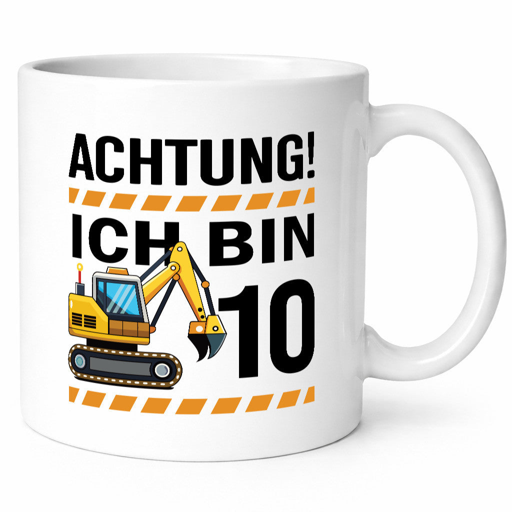 10 Geburtstag Ich bin | Bagger Junge Geschenkidee Humor Tasse