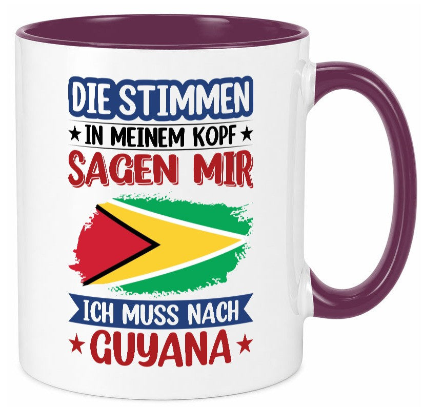 Guyana | Urlaub Stimmen in meinem Kopf Traumland lustig Humor Geschenkidee Tasse