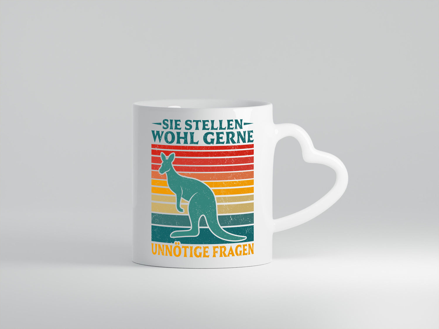 Unnötige Fragen stellen | Känguru Geschenkidee Humor Tasse