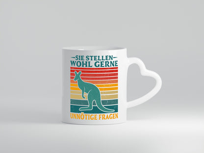 Unnötige Fragen stellen | Känguru Geschenkidee Humor Tasse