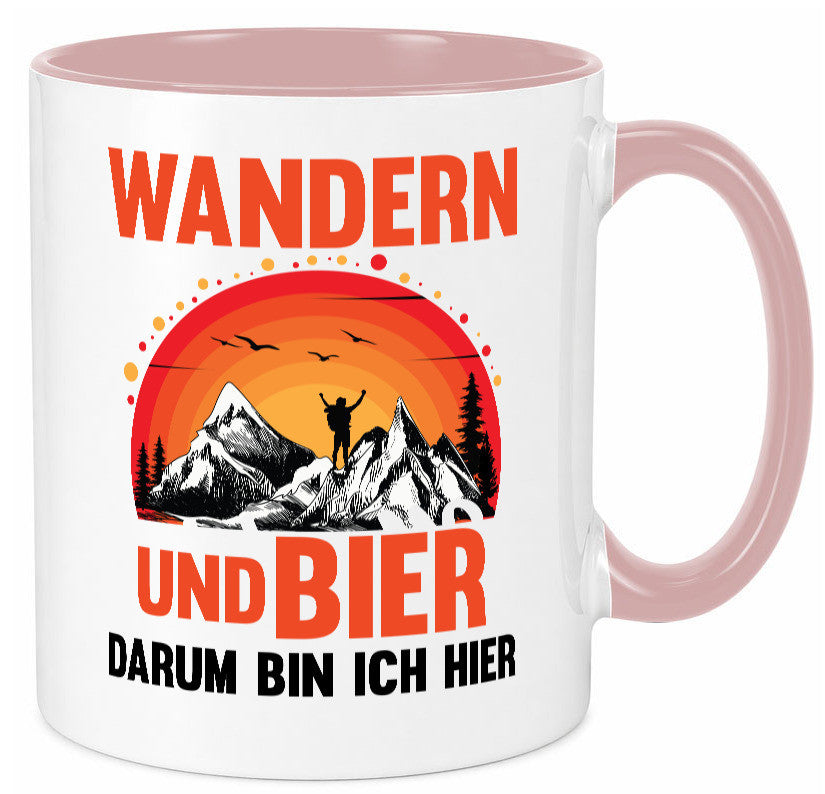 Wandern und Bier darum bin ich hier | lustiger Spruch Geschenk Humor