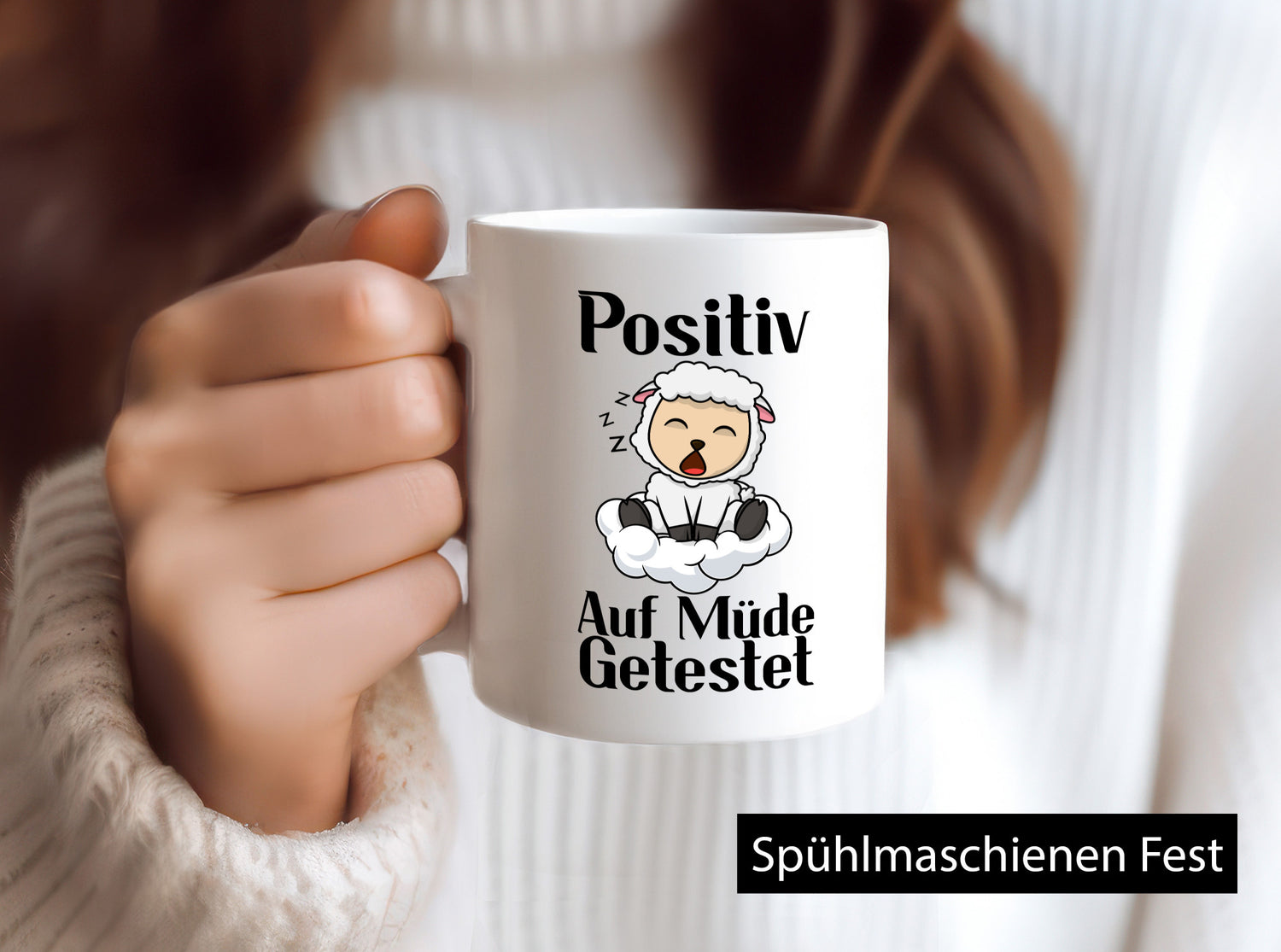 Positiv auf müde getestet | Schlaf Schaf Schlafen Geschenkidee Humor Tasse